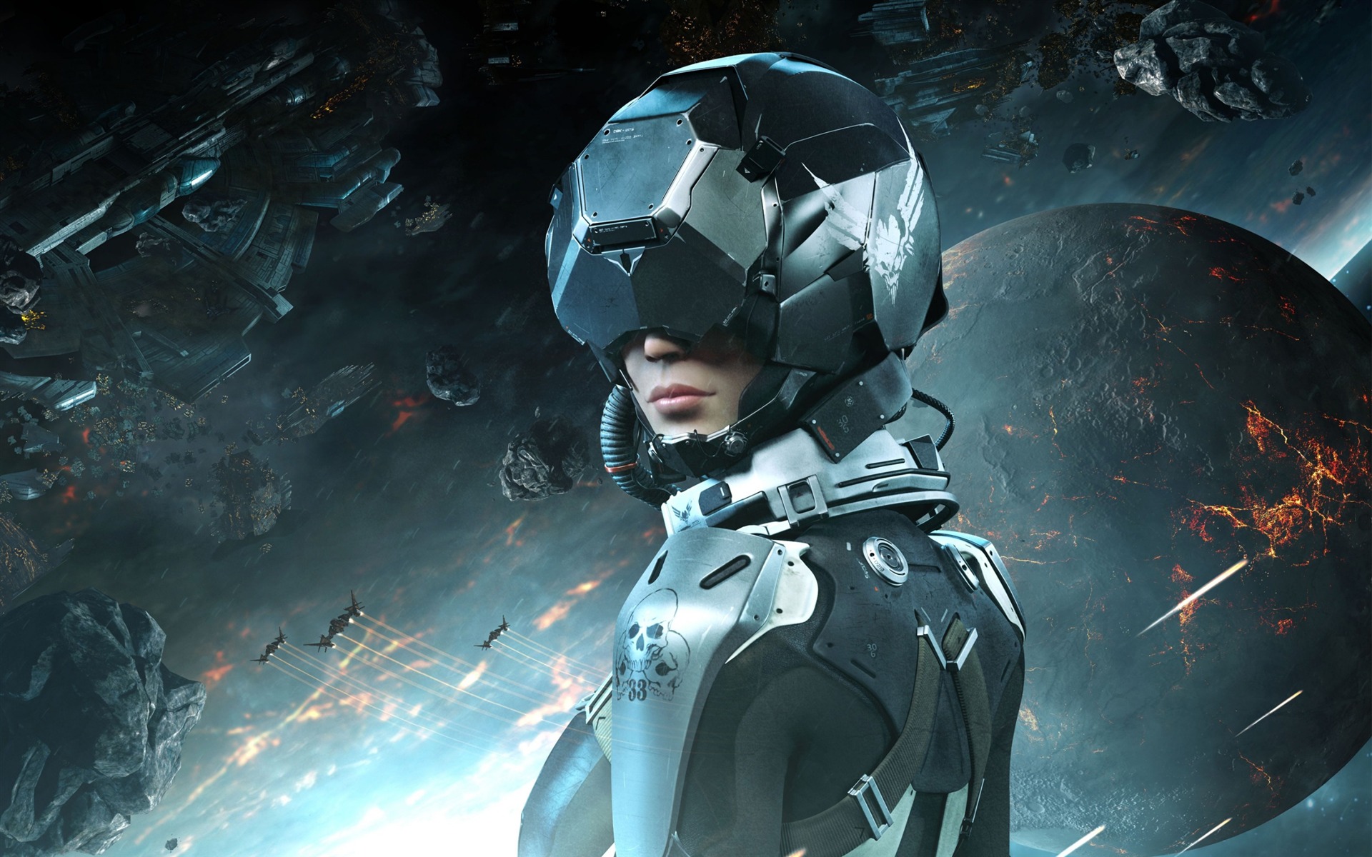 描述 eve:瓦尔基里(eve:valkyrie)vr-2016年游戏海报壁纸 当前壁纸