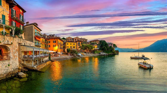 Port Lake Como Sunset Lombardy Italy Bing 4K Views:2716 Date:2024/8/14 11:40:58