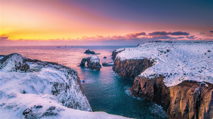 Cornish Coast Snow Lands End Cornwall England Bing 4K Views:1491 Date:2024/12/14 3:50:41