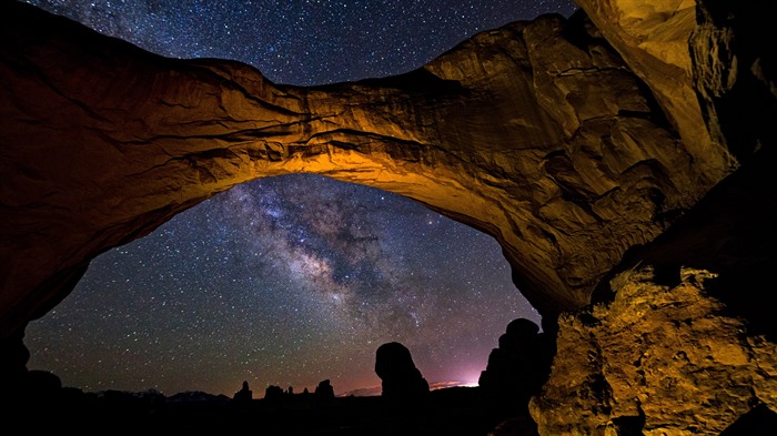 Estados Unidos, Utah, Parque Nacional Arches, Starry Sky, Bing, 4K Vistas:30